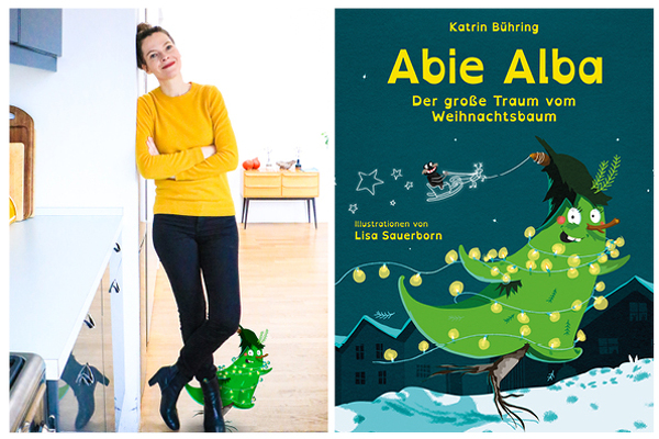 Kinderbuchautorin Katrin Bühring mit ihrem Romanhelden "Abie Alba".