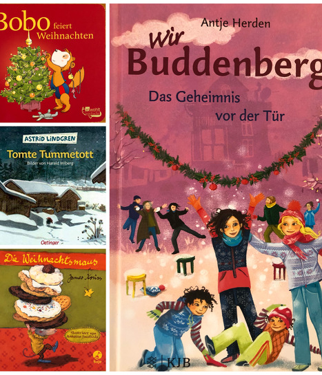 Die Weihnachts-Buchtipps: Bobo Siebenschläfer, Tomte Tumetott , die Weihnachtsmaus und Familie Buddenberg.